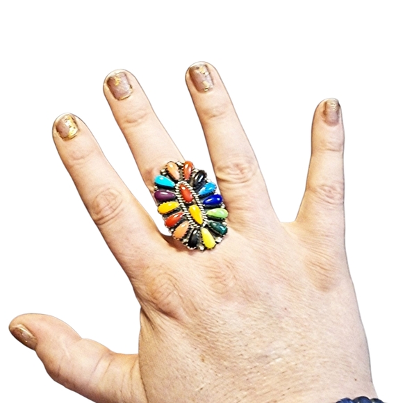 ✨️OOAK! JULIANA WILLIAMS RARE! Multi Semiprecious Stone and Sterling Silver Ring - Picture 8 of 17